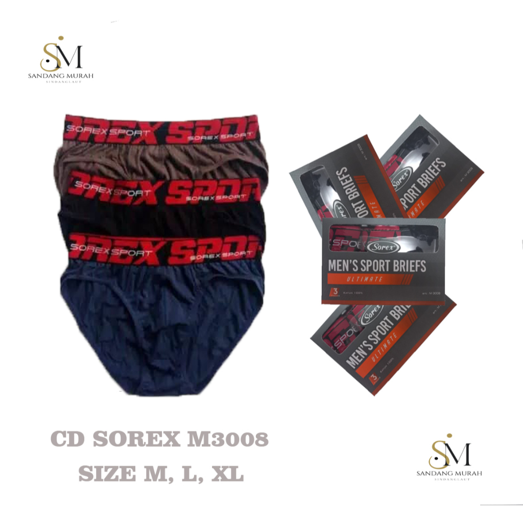Sorex Man Celana Dalam 100% Katun Pria Segitiga Sorex M 3008 Men's Sport Briefs Ultimate