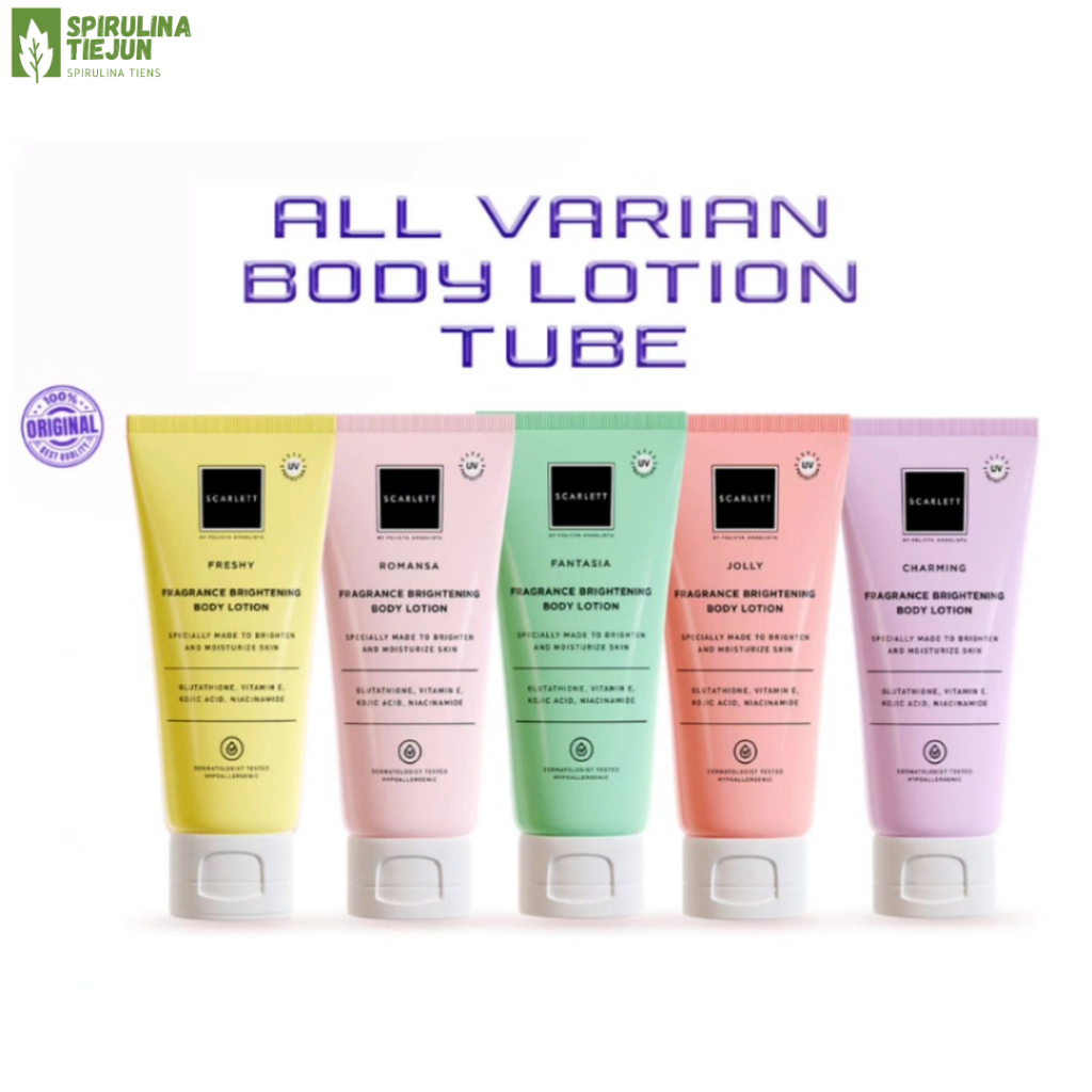 (TERLARIS) SCARLETT BODY LOTION TUBE, BODY LOTION TUBE SCARLETT, SCARLETT WHITENING BODY LOTION TUBE