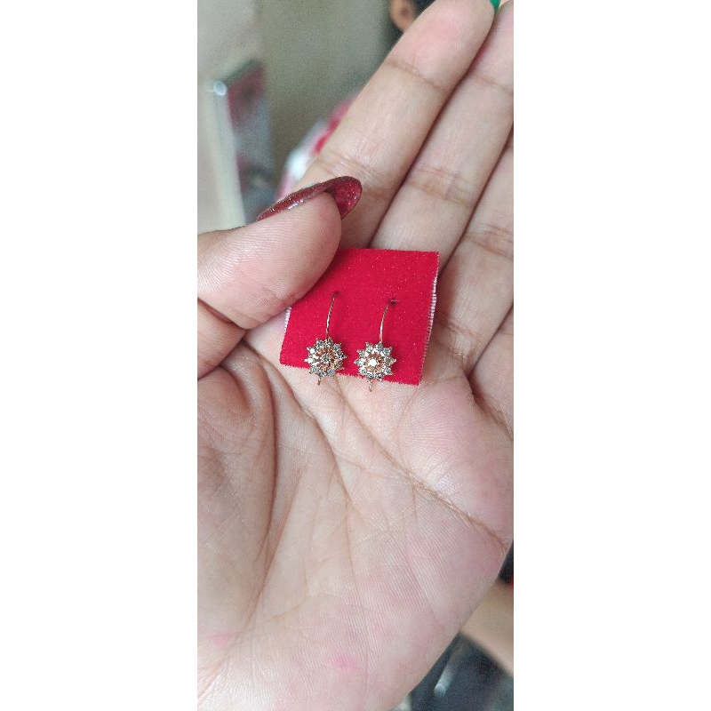 Anting ronyok gantung berlian Medan asli