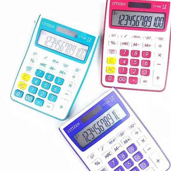 

KODE K24U KALKULATOR CITIZEN CT 52 WARNA 12 DIGIT CHECK CORRECT MANIS COLOUR CALCULATOR