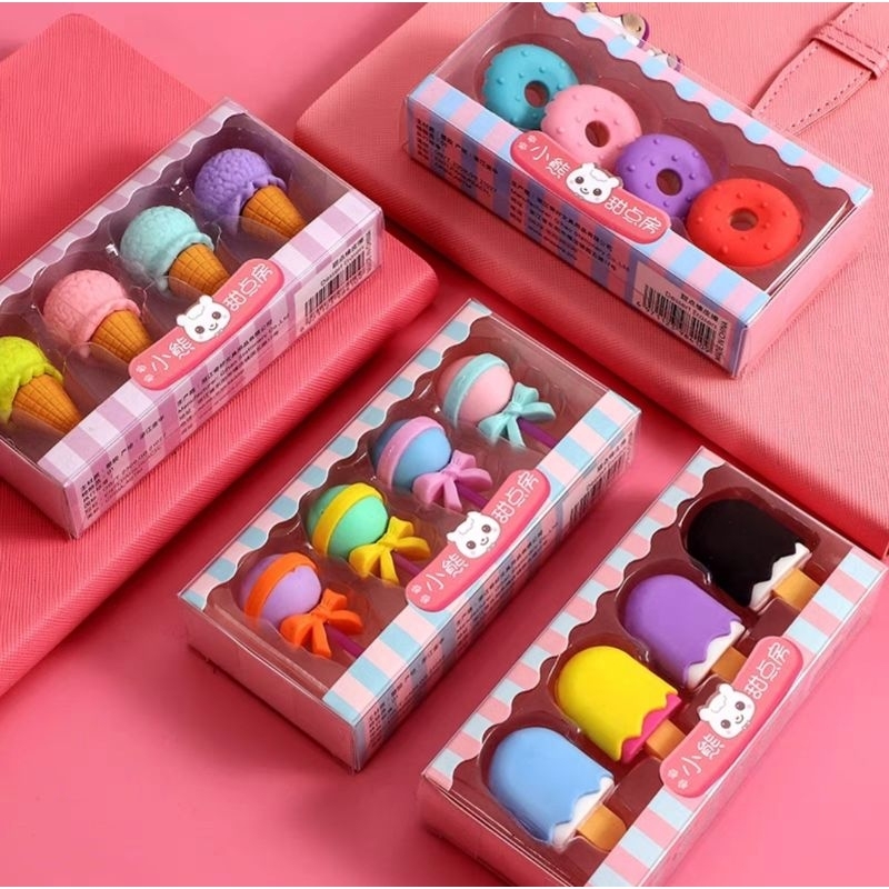 

Set 4in1 Penghapus Pensil Karakter Lucu