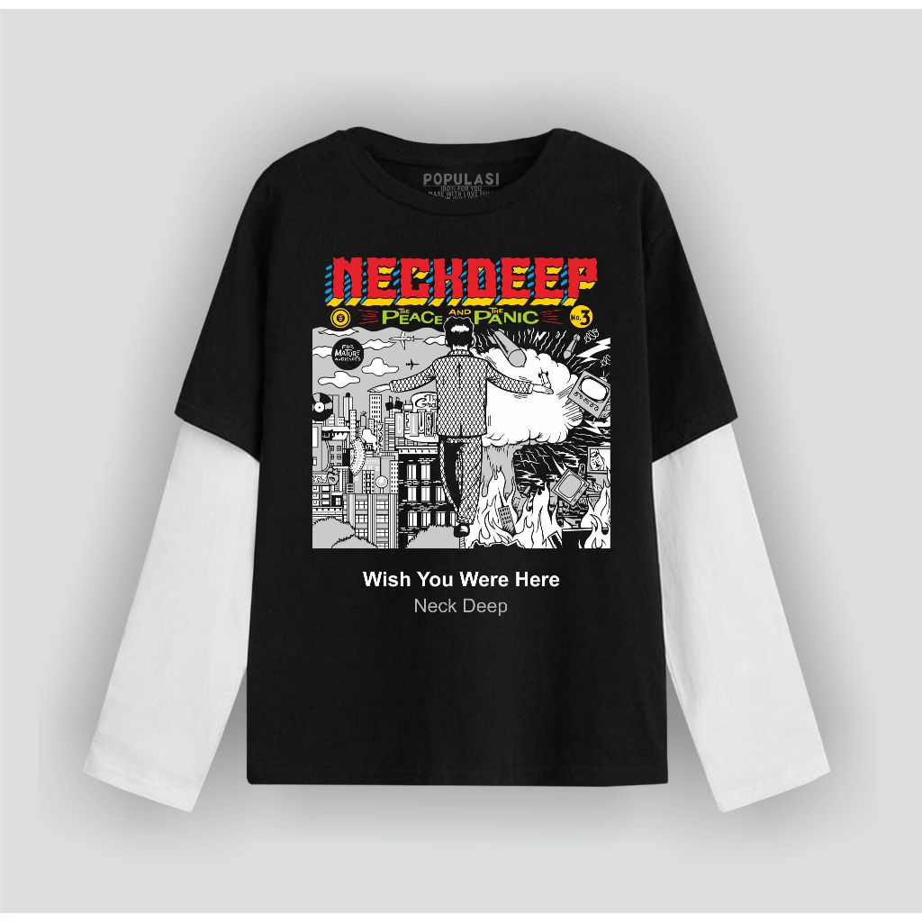 Populasi Official T-shirt Double layer  long sleeve Neckdeep Unisex