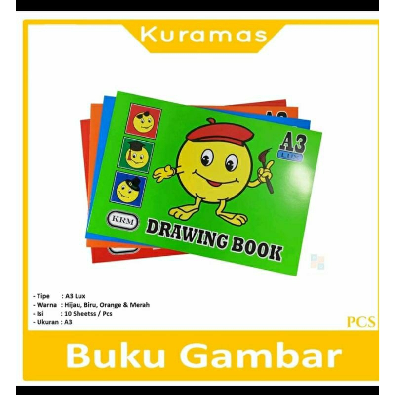 

Buku gambar A3 // buku gambar Kuramas // buku gambar ecer