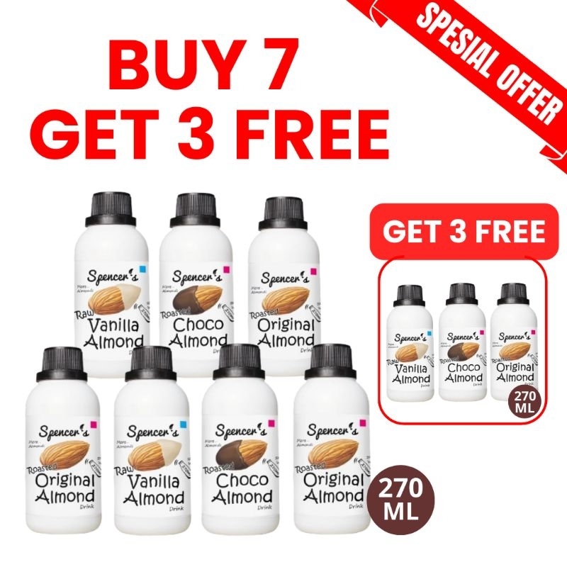 

Spencer's Susu Almond Original (270ml) All Varian, PROMO BELI 7 DAPAT 3 GRATIS (TERBATAS)