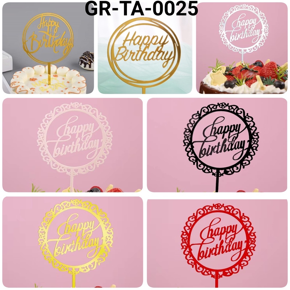 

DIJAMIN BARU TA25 Cake topper akrilik happy birthday ulang tahun yamama baking