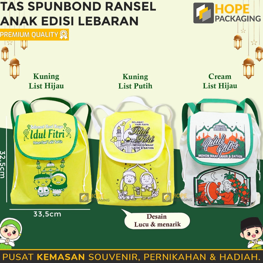 

KUALITAS TERJAMIN Tas Spunbond Ransel Serut Motif Lebaran Goodie Bag Souvenir Anak Parcel Idul Fitri Souvenir Kue Lebaran Idul Fitri