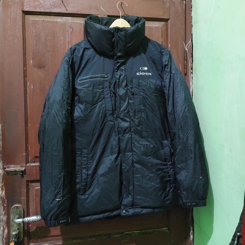 jaket eider hitam dan coklat