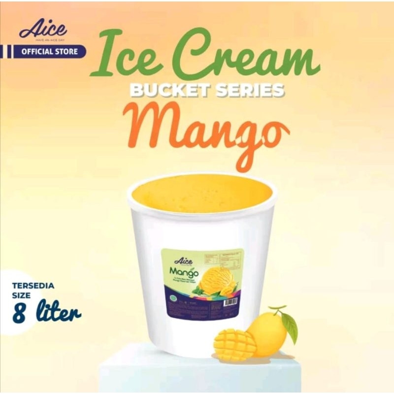 

ICE CREAM AICE 8 LITER RASA MANGGA ( MANGO)