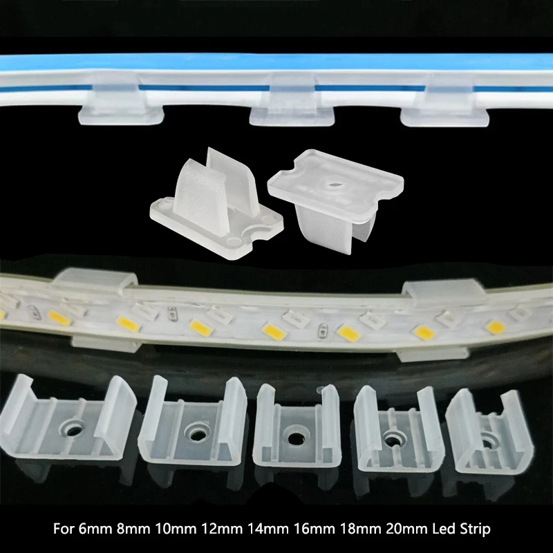 100PCS Dudukan Klem Lampu Neon Flexible Led 220v Klem Neon Flex Lampu Neon Braket Led Neon Flex