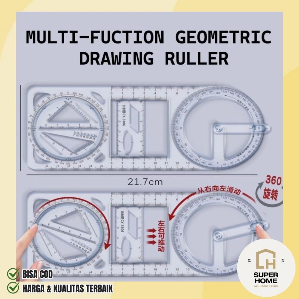 

SH4 - PENGGARIS GEOMETRI DERAJAT MULTIFUNGSI GEOMETRIS PENGGARIS JANGKA LINGKARAN MUTLIFUNCTION