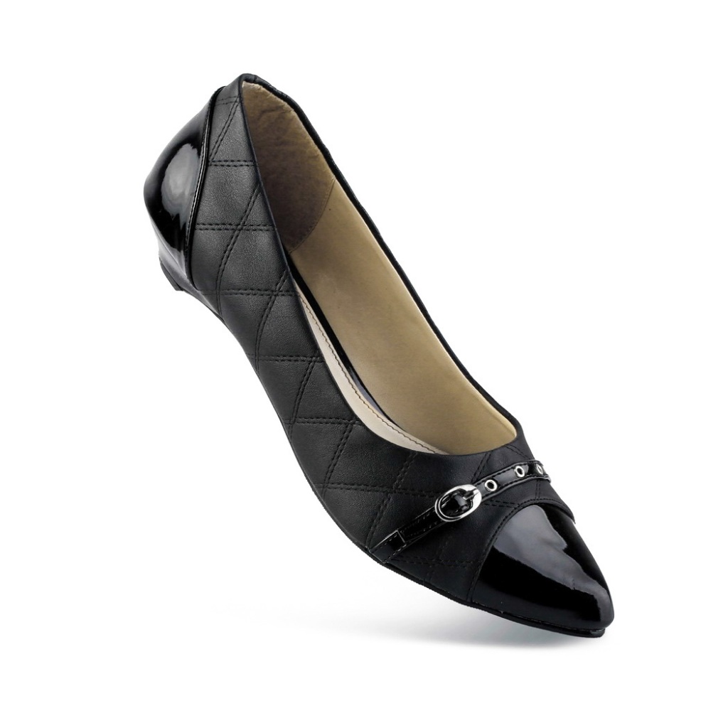 Rubyshop - Sepatu Kerja Hitam Wanita Hak Rendah - Sepatu Wanita Kasual Hak 2cm