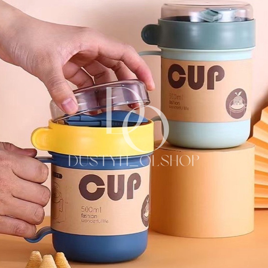 Cangkir Sup + Sendok Tahan Panas