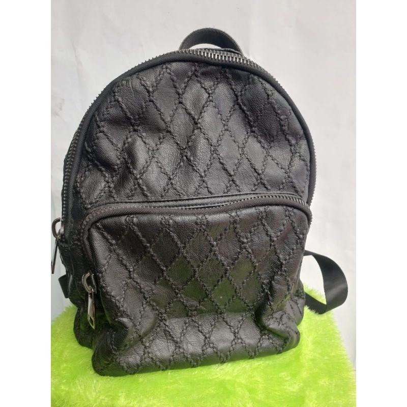 Tas Ransel Hitam | Tas Ransel Kulit Asli | Preloved Tas Ransel Wanita