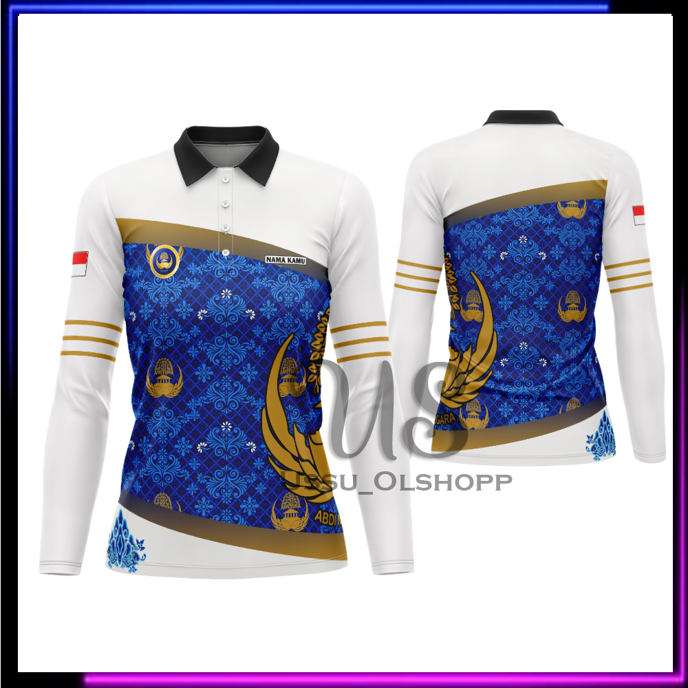 Batik Korpri terbaru / Seragam Korpri / Baju Korpri Wanita / Baju Kaos Jersey KORPRI Lengan Panjang 