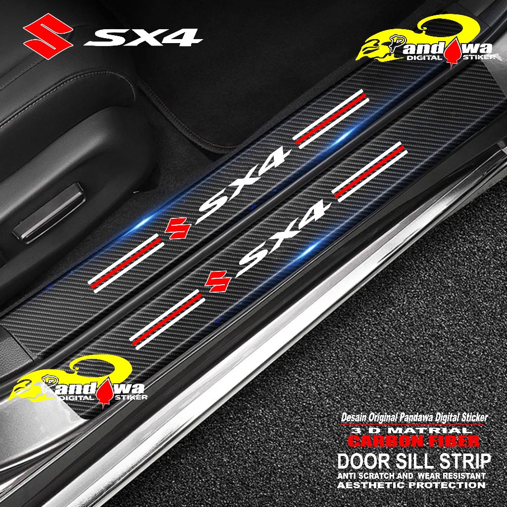 stiker carbon fiber stiker pengaman mobil SX4 Sticker pelindung mobil Suzuki SX4 sepaket