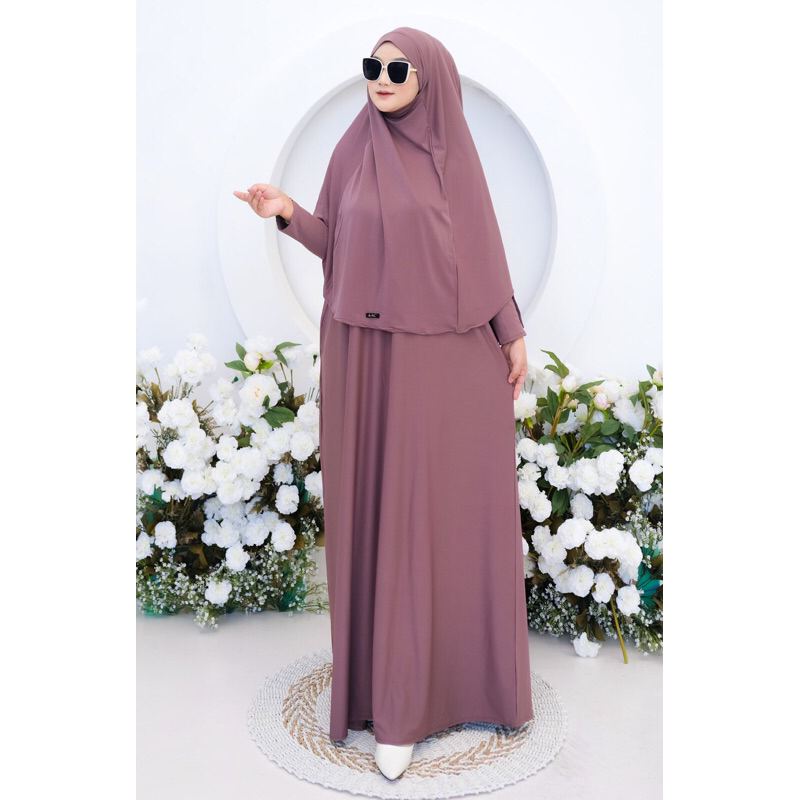 REI - MECCA ABAYA SET HIJAB GAMIS SYAR'I TERBARU JERSEY PREMIUM