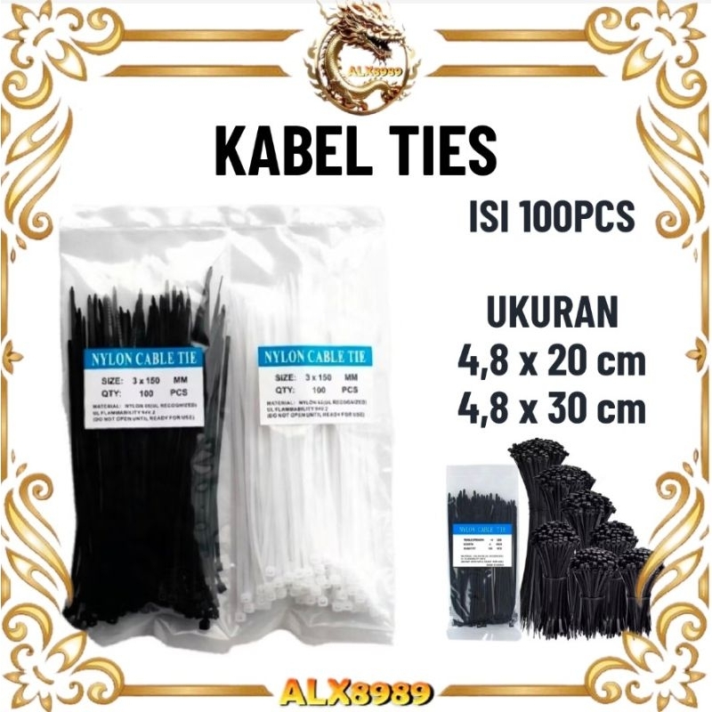 Kabel Ties / Kabel Tie / Cable Tis / Kabel Tis / Nylon Cable Tie 4,8mm x 200mm / 20cm - 4.8mm × 300m