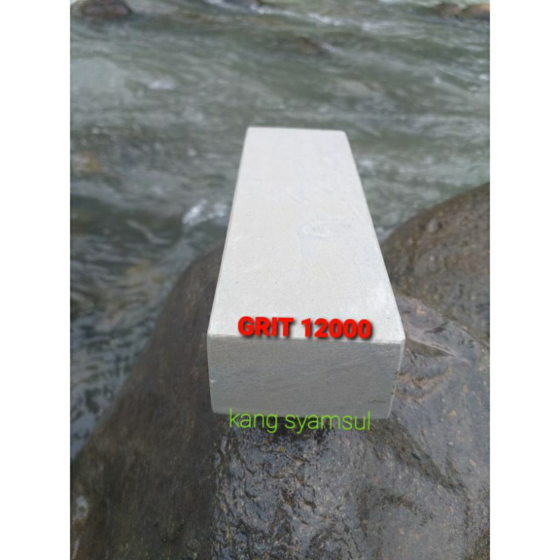 BATU ASAH GOLOK PISAU ASLI ALAM PEGUNUNGAN 15x5x3cm GRIT 12000