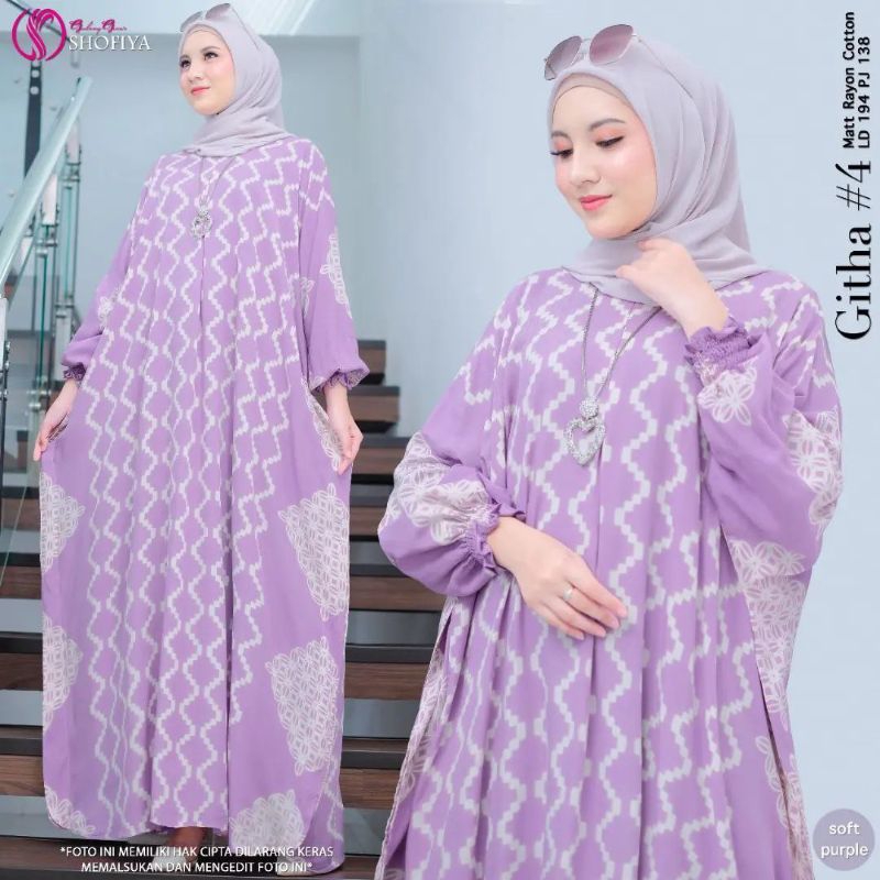 Gamis Kaftan Super Jumbo LD 170 Rayon Premium Baju Muslimah Mewah Elegan