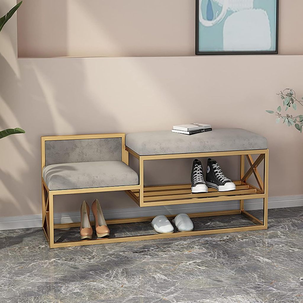 Sofa Bench Rak Sepatu Besi | Sofa Bench Besi Sepatu Sandal Minimalis