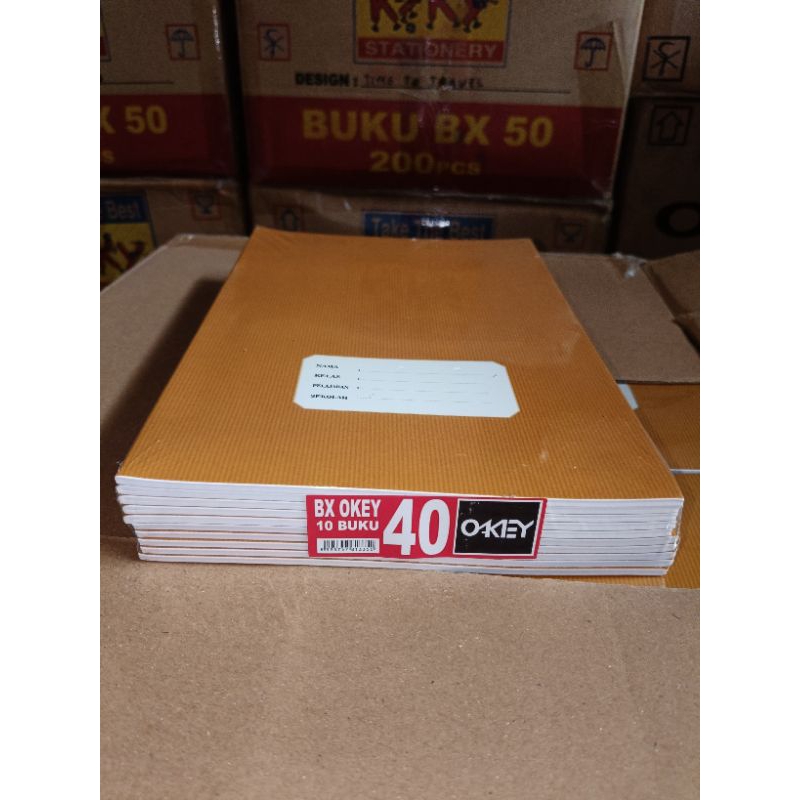 

(10Pcs) Buku Tulis Panjang/Boxy OKEY Kraft isi 40 Lembar