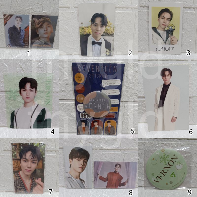 Official aab VERNON SEVENTEEN svt photocard badge pin magnet sticker follow tour attaca carver heave