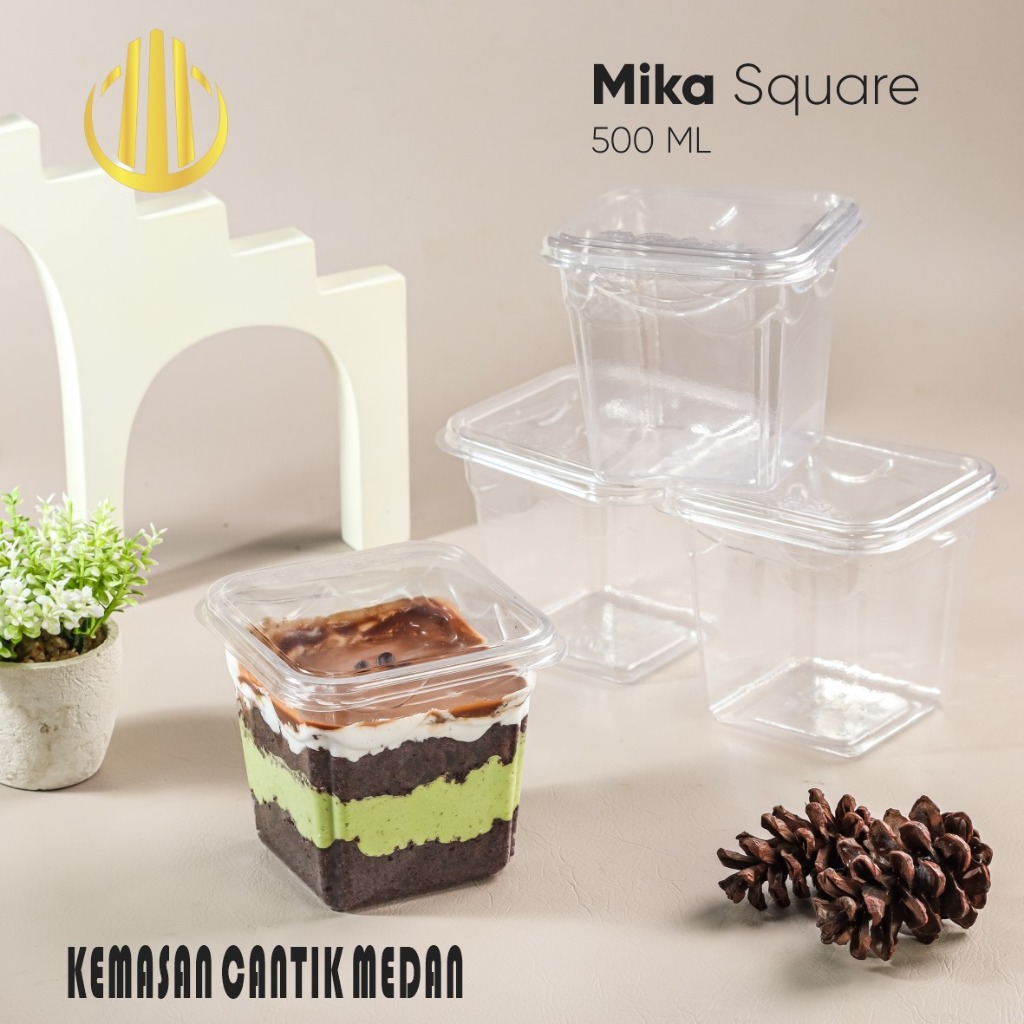 mika dessert box/box cake/ mika square 500ml/mika kue murah