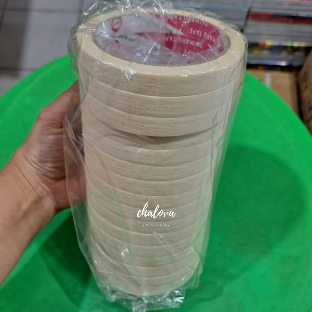 

[PCS] LAKBAN KERTAS DAIMARU 12MM X 21M / MASKING TAPE DAIMARU / ISOLASI KERTAS