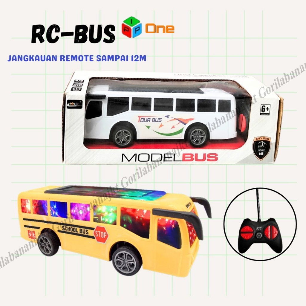 Mainan Mobil remote Rc Bus remote control model bus travel dan school