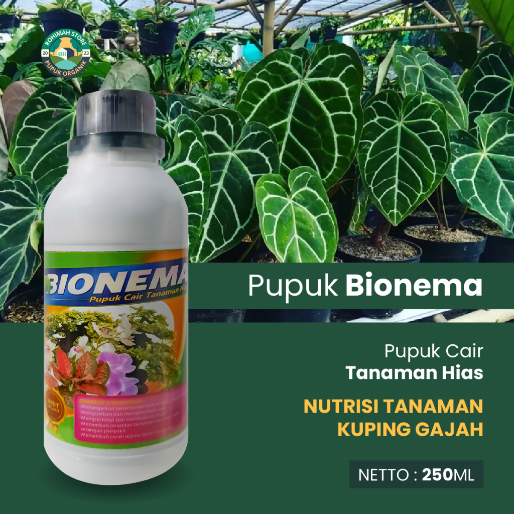 BIONEMA Pupuk Cair Untuk Tanaman Hias 250 ML Tanaman Subur Daun Cerah Mengkilap Asli Original Bisa C