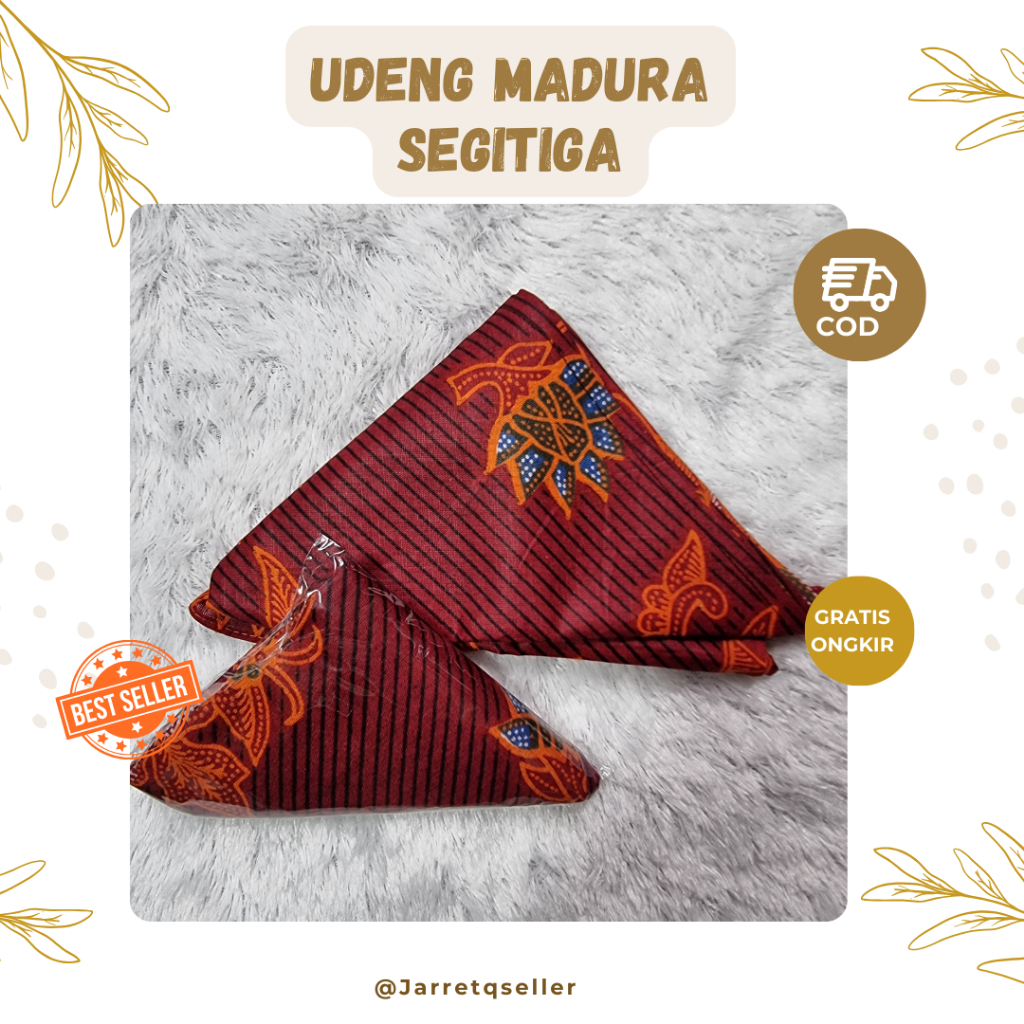 🆕 Udeng Segitiga Sakera Madura || Udeng Madura Warna Merah Segitiga Slayer Batik Khas || Ikat kepala
