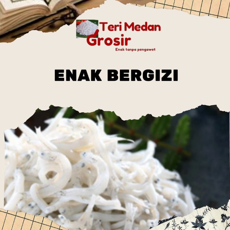 

Teri Nasi Super/ IkanTeri Medan 500 Gr, Teri Medan, Tanpa Pengawet, tanpa pemutih