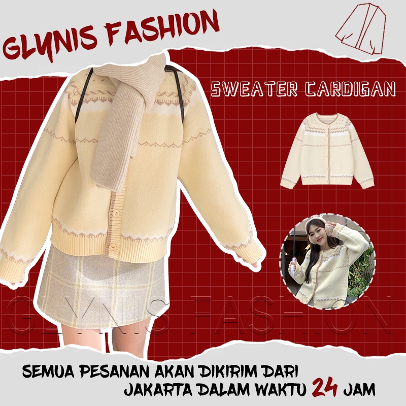 Glynis - Cardigan Wanita Oversize | Sweater Kardigan Outher Big Size Korean Style | Cardigan Wanita