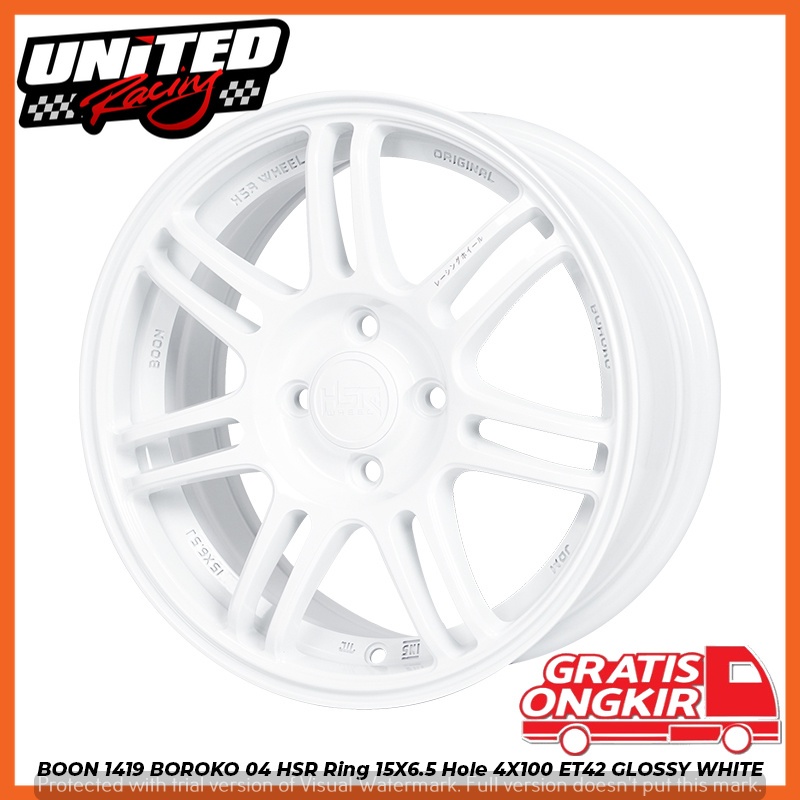 VELG MOBIL RING 15 WHITE HSR BOON R15 UNTUK AGYA BRIO SIRION IGNIS JAZZ PELEK RACING PUTIH
