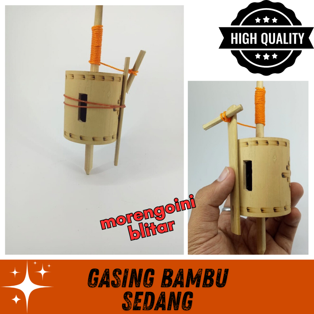 Mainan Anak Gasing Bambu Ukuran Sedang/ Gasing Bambu Satuan