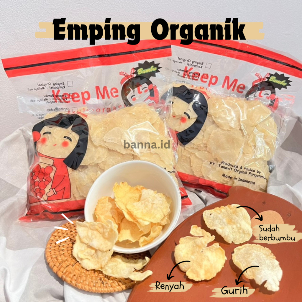 

Emping Melinjo Organik Mentah Berbumbu Asin Manis Gurih Renyah KEEP ME FIT Snack Sehat Premium 250 gr