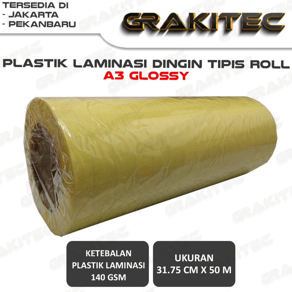 

KODE T2V2 Plastik Laminasi Dingin ROLL A3 5 METER DOFF GLOSSY