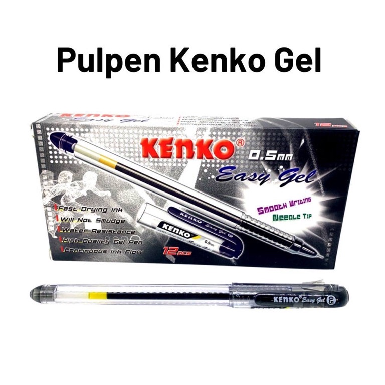 

KODE A6D6 Pulpen Gel KENKO hitam harga perlusin 12pcs Mumer