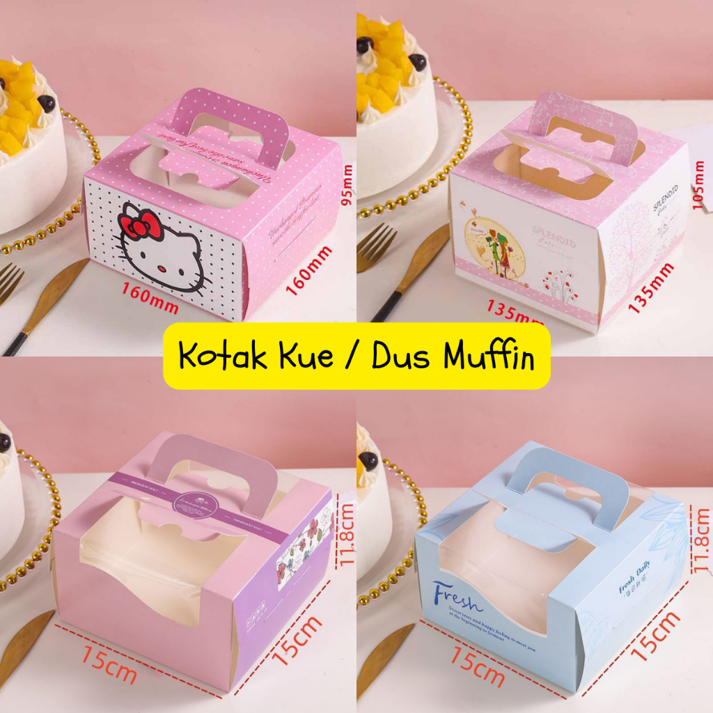 Mini Cake Box Kotak Kue Muffin Mika Dus Cupcakes Cup Cake