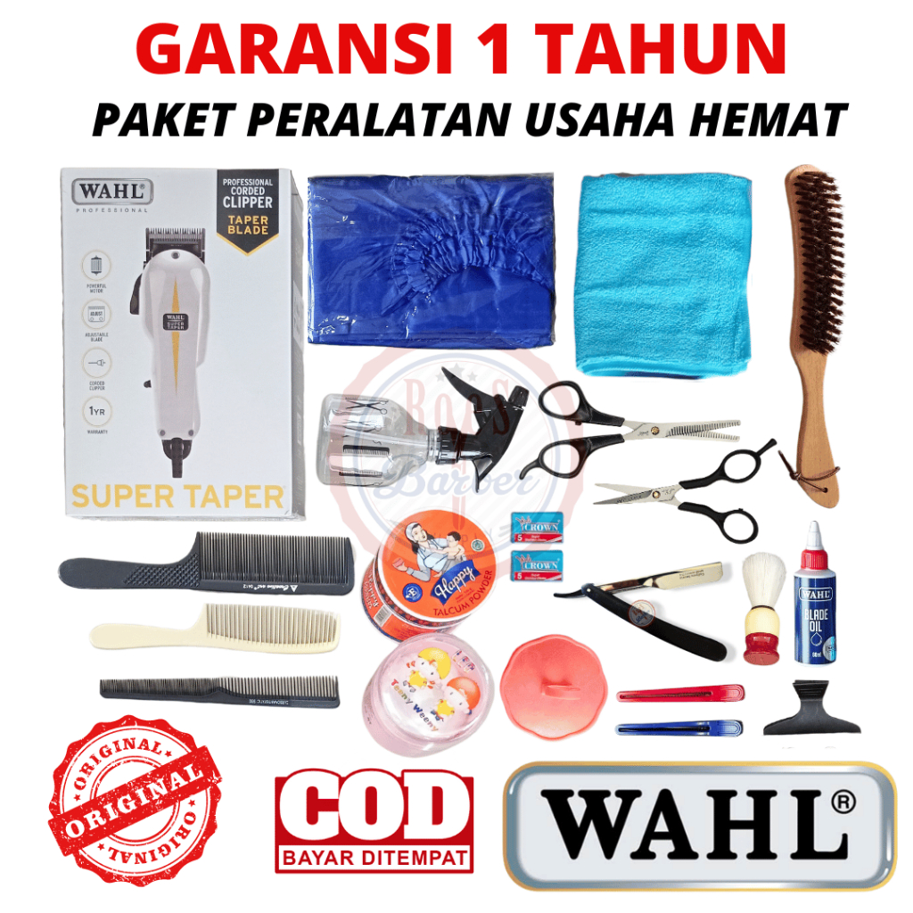 Alat cukur rambut Paket HEMAT Peralatan Usaha Cukur Rambut Barbershop Mesin WAHL Original Garansi Pa