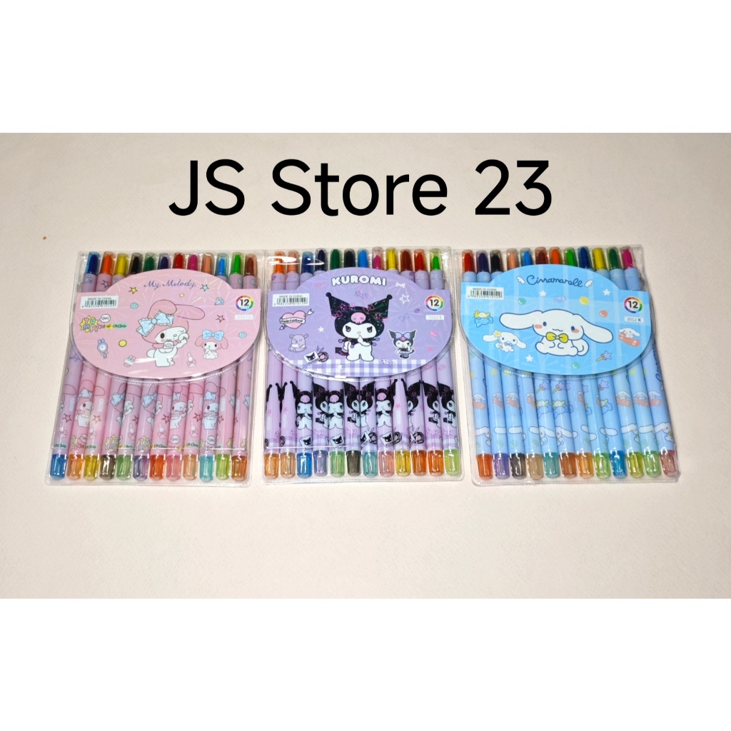 

Krayon Putar Fancy 12 warna Karakter Sanrio Kuromi My Melody CinnamonRoll / Twist Crayon Body Gemuk Karakter Sanrio Kuromi