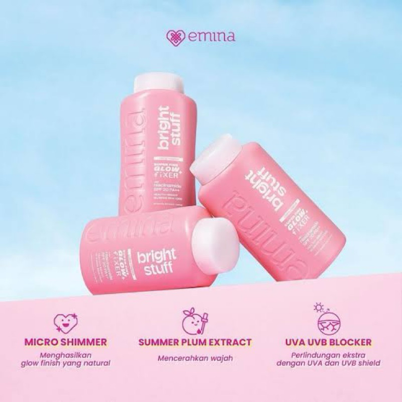 NEW Emina Bright Stuff Loose Powder 55 g - Bedak Tabur Cerah Instan, Hasil Matte, Oil Control