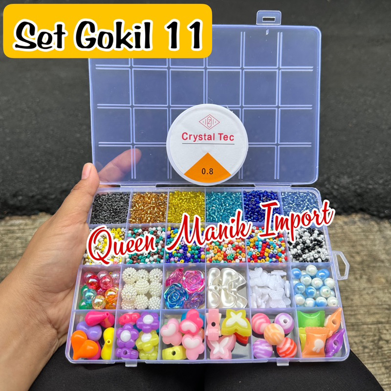 Manik Set BOX 24sekat Manik Payet Pasir 8/0 Manik Mutiara - Manik Bunga Kerajinan Tangan DIY