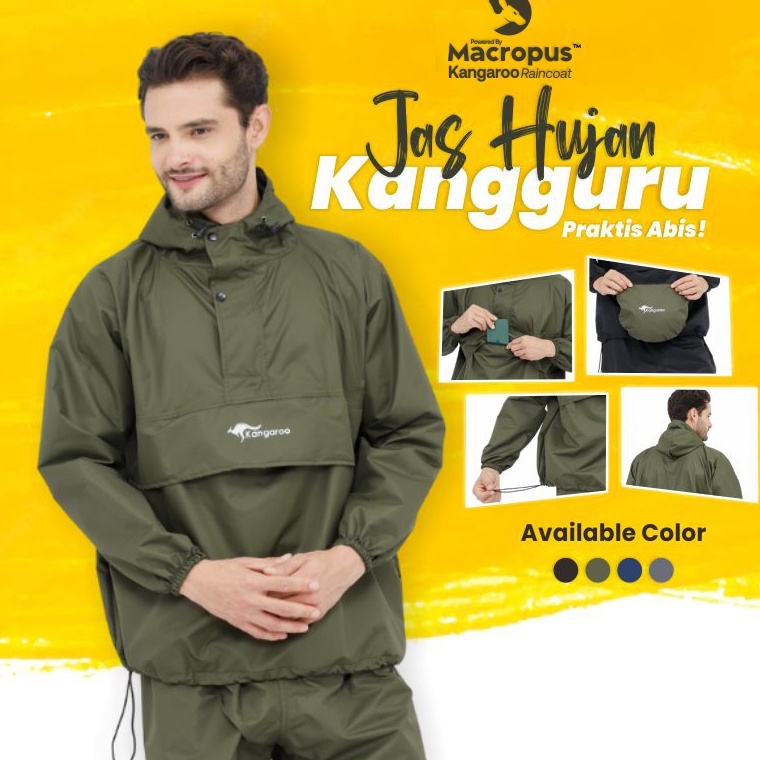 KODE R58K KANGAROO RAINCOAT jas hujan kangaroo jas hujan kangguru jas hujan pria dewasa mantel jas h