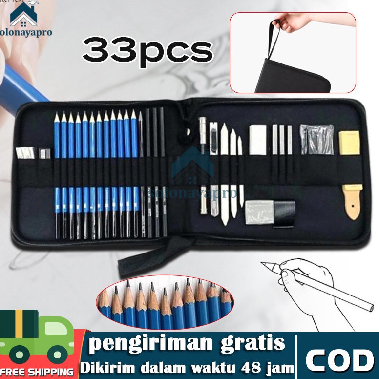 

KODE J6C9 33PCSSet Sketch Pensil Pisau Penghapus dan Pensil Gambar untuk Keperluan Sekolah Pencil Drawing Set