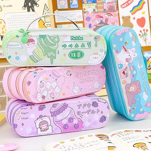 

KODE D4F7 Mia K6 Kotak Pensil 3 Layer Korean Style Pencil Case Tempat Pensil Import 2 Tingkat Dan 3 Tingkat Kotak Pensil 2 Layer Dan 3 Layer