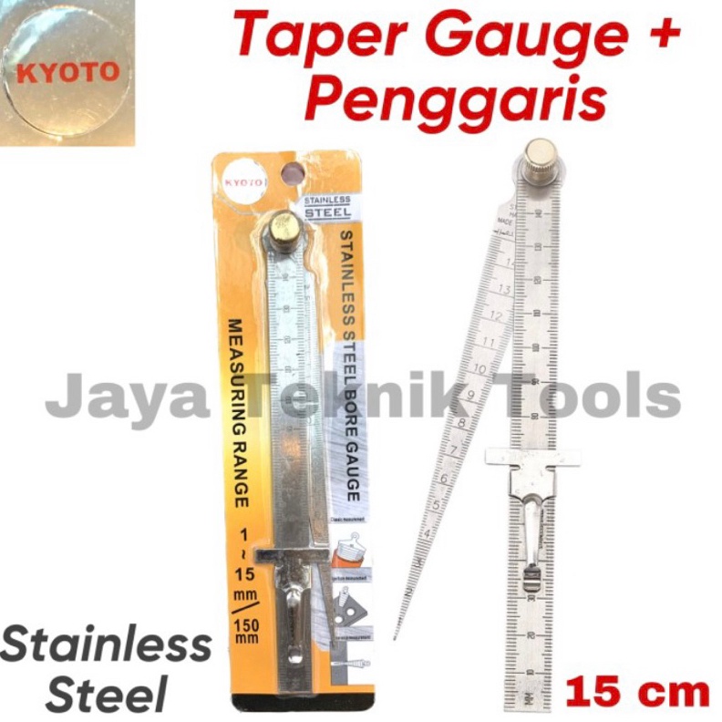 

KODE A7L8 Taper Gauge Penggaris Kyoto 15 mm Stainless Pengukur Lubang Ruler 15 cm