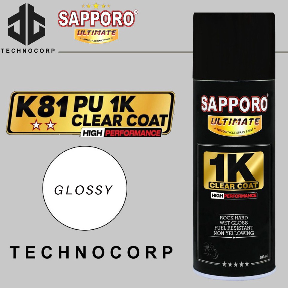 

KODE D2J9 Cat Semprot SAPPORO ULTIMATE K81 CLEAR PU 1K COAT GLOSS KILAT BASAH