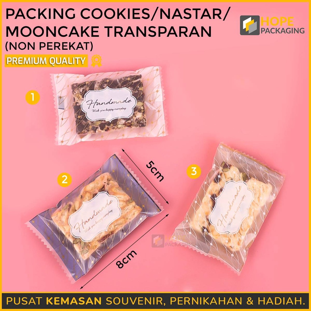 

SPONTAN Harga 2 Pcs Kemasan Plastik Fancy Sealer Packing Cookies Nastar Mini Non Perekat Kantong Plastik Putih Transparan