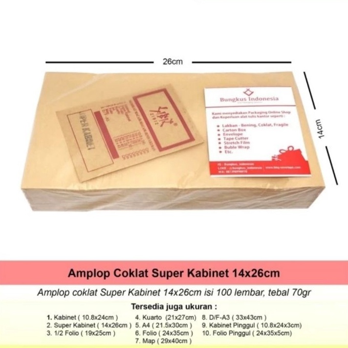 

Hot Amplop Coklat Kabinet Garan 1 Pcs